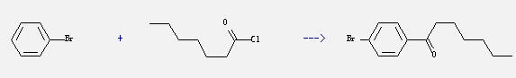 1-(4-Bromophenyl)heptan-1-one can be prepared by heptanoyl chloride and bromobenzene